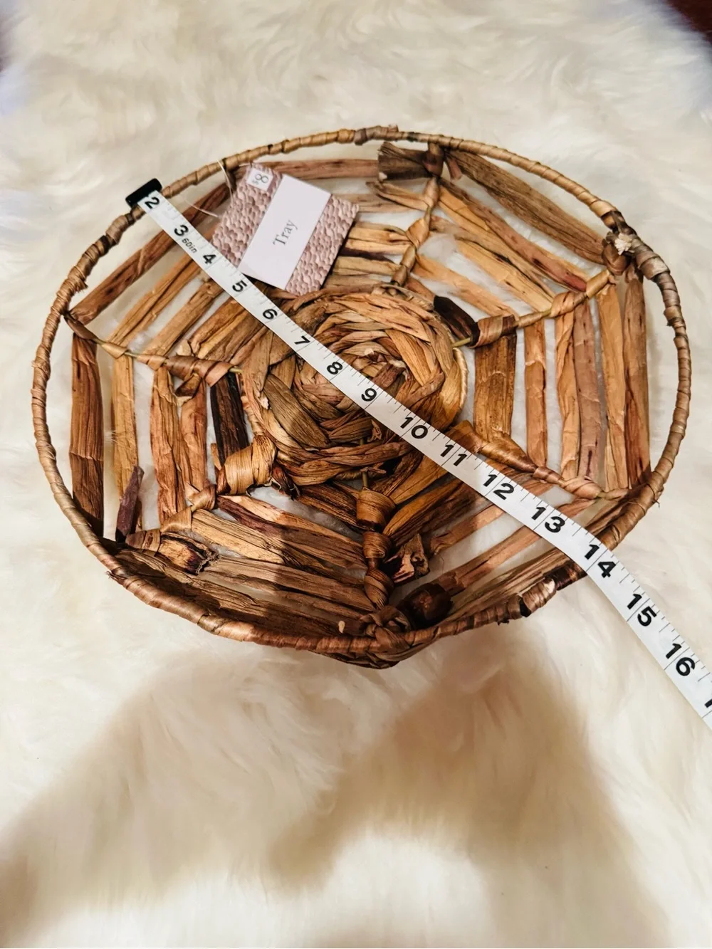 NWT Set of 3 Wicker-Rattan Trays for Tabletop or Wall